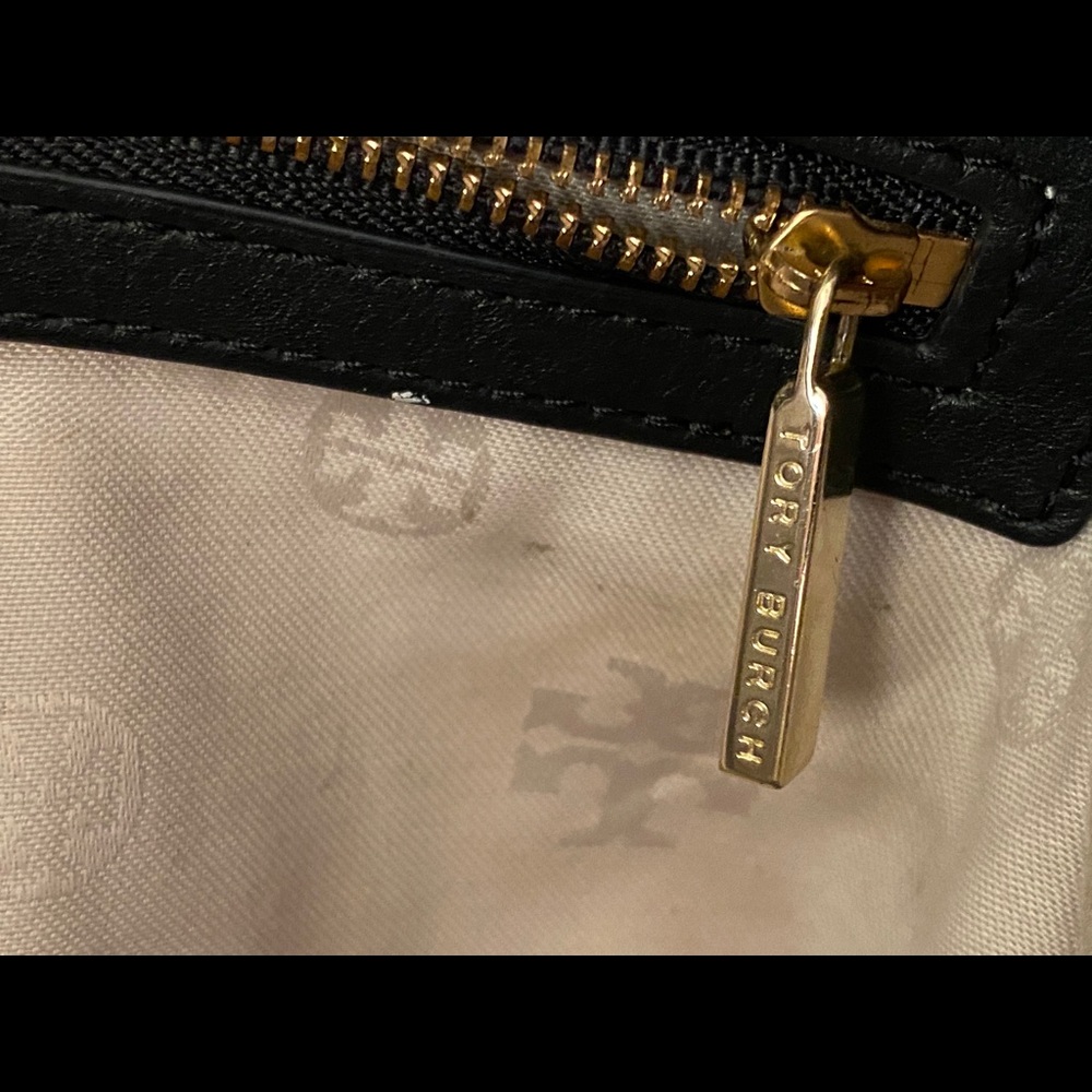 Tory Burch Black Pebbled Leather Tote - Picture 10 of 14